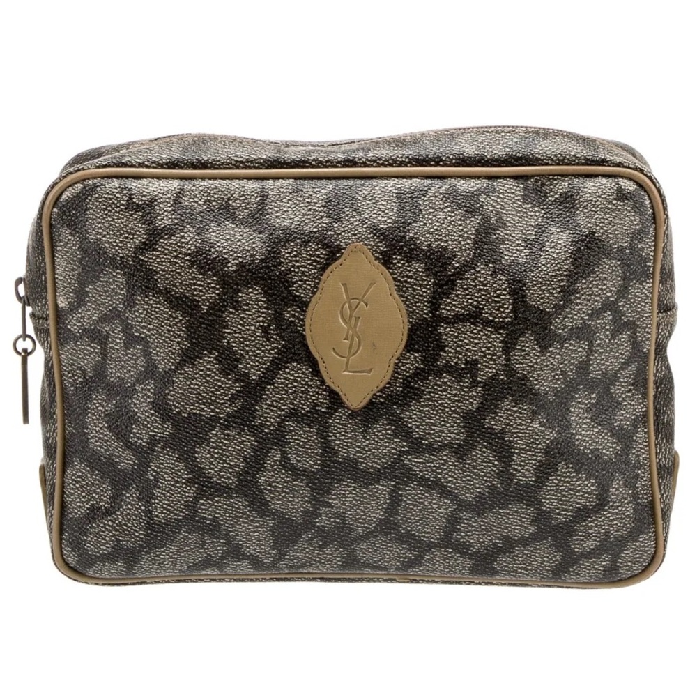 Auth YVES SAINT LAURENT Clutch Hand Bag Purse